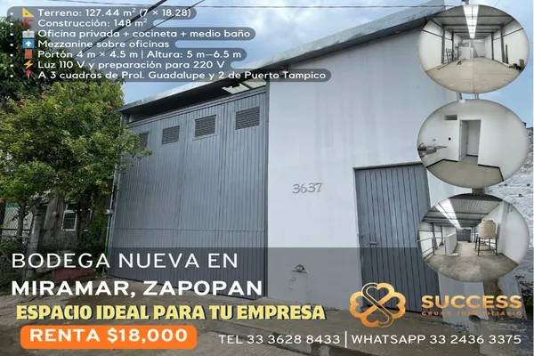 Foto de bodega en miramar |, miramar, zapopan, jalisco, 0 foto 01 Foto de bodega en renta en miramar |, miramar, zapopan, jalisco, 0 No. 01