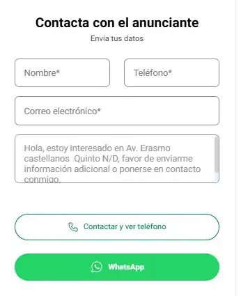 Ejemplo de anuncio de venta de casa